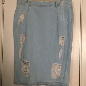 Plus size Denim Skirt